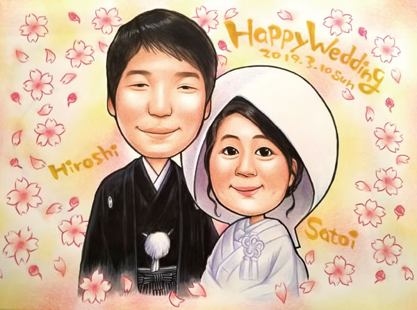 ウェルカムボード ウェディング 結婚式 似顔絵ウェルカムボード ブライダル プレゼント 贈答品 両親 贈答用