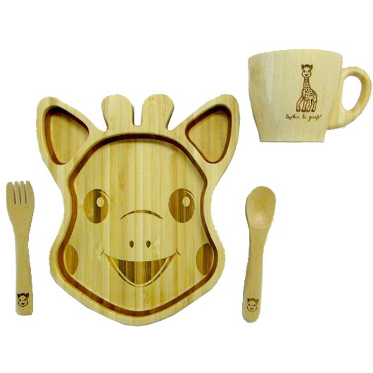 【クーポン】【ラッピング無料受付中】竹製食器　キリンのソフィーフェイスプレミアムセット　FUNFAM（ファンファン）　日本製｜プレゼントウォーカーアールストア