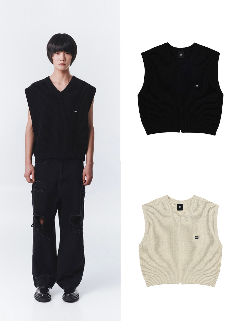 楽天市場】正規品【 OY CURVED LINE KNIT VEST 】 オーワイ カーブ