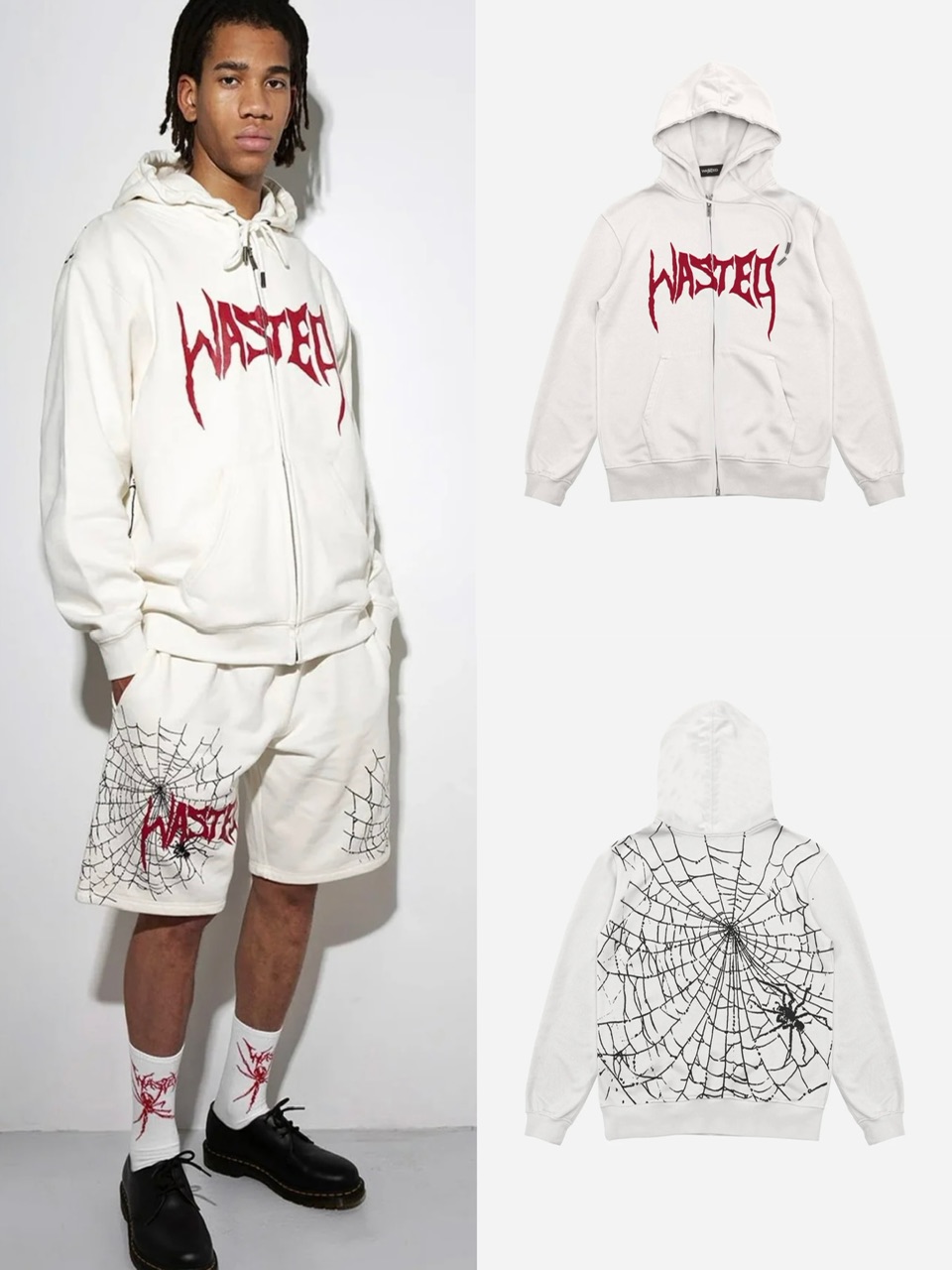 正規品【 WASTED PARIS Hoodie Zip Giant Venum 】 ウェイステッドパリス フーディー フード パーカー オーバーサイズ ビッグシルエット セットアップ セットで着用可能 別売り Pressing pressing プレッシング プレッシングウェブショップ