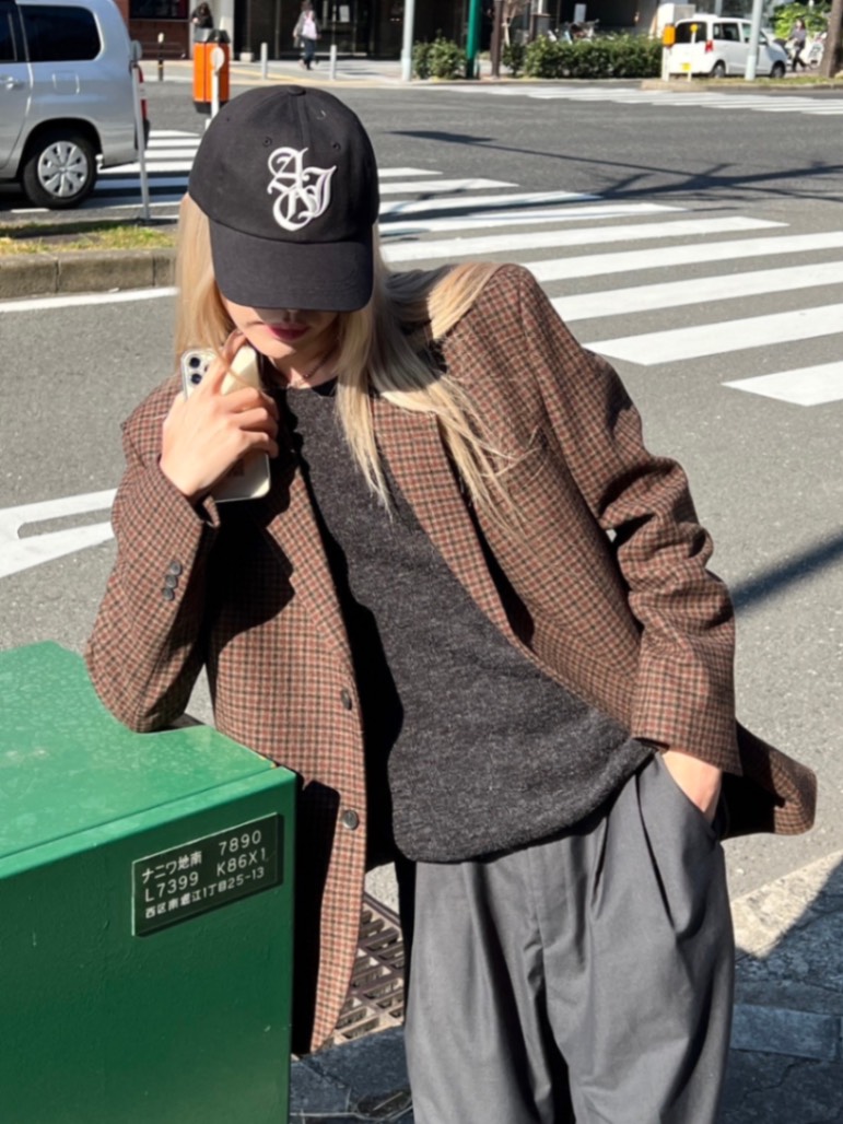 正規品【 Chikashitsu + unisex hound tooth jacket (2color) 】 チカシツプラス ジャケット アウター ユニセックスジャケット 総柄 総柄ジャケット 千鳥柄 千鳥柄ジャケット Pressing pressing プレッシング プレッシングウェブショップ｜Pressing