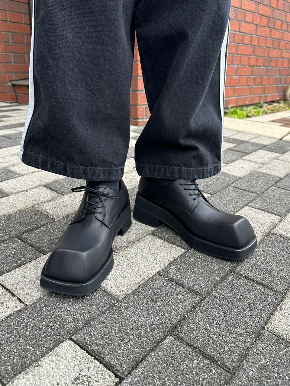 正規品 【 Chikashitsu + square toe derby shoes 】 チカシツプラス スクエアトゥダービーブーツ スクエアブーツ ブーツ シューズ 靴 Pressing pressing プレッシング プレッシングウェブショップ vandy the pink ガルフィー tripp nyc unknown london oy supplier unknown|Pressing