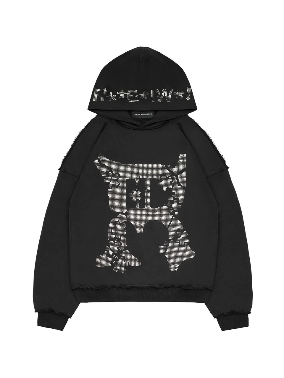 RACER WORLDWIDE レオパードスパイク パーカーフーディ RACER WORLDWIDE】Faded Metallic Track Hoodie（パーカー