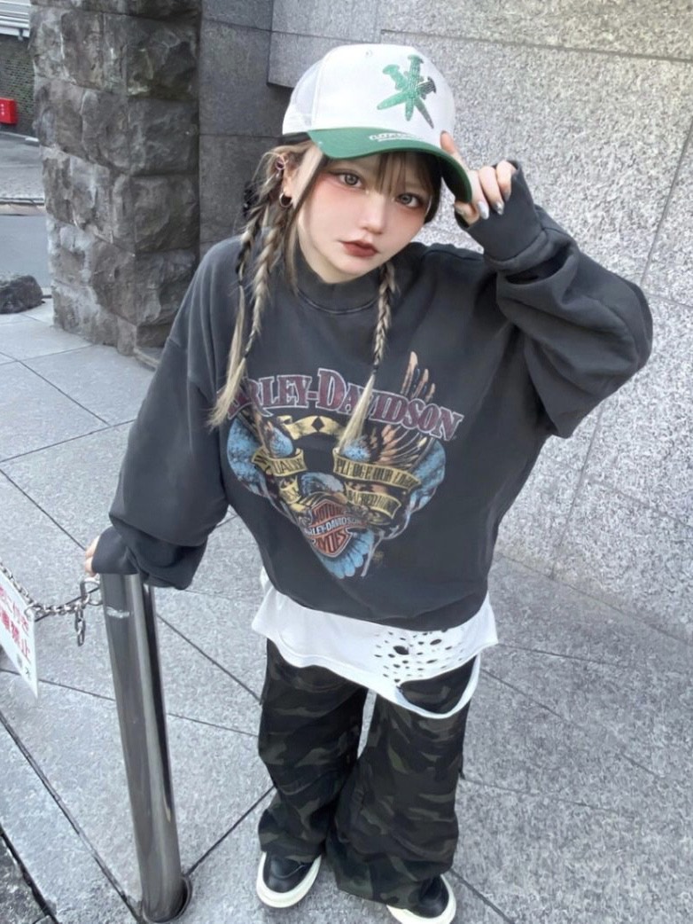 置き目品【 XU Harley-Davidson sweat shirt 】 エックスユー 流汗 トレーナー 長袖トップス 秋服 冬服 Pressing pressing プレッシング プレッシングウェブショップ