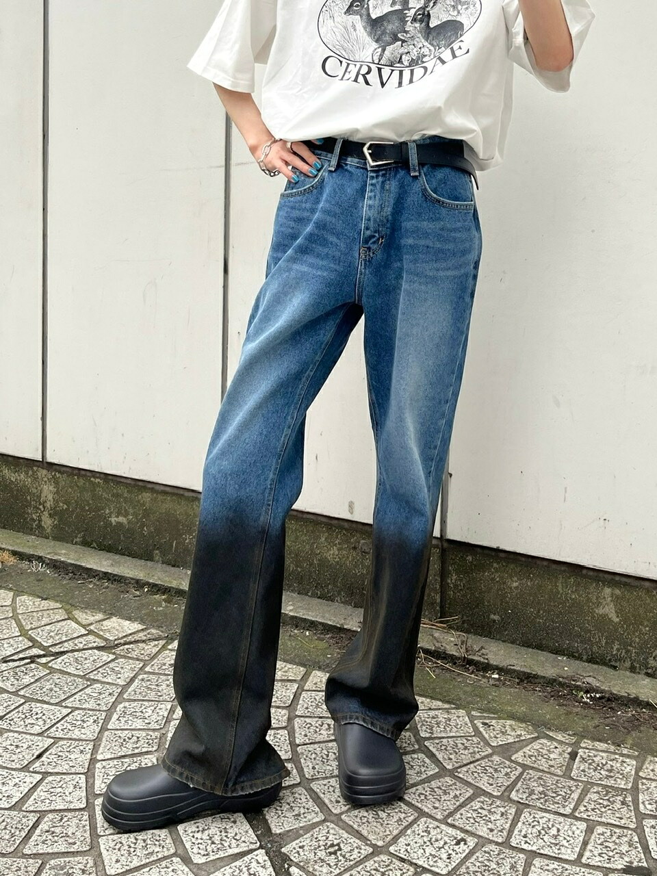 正規品 【 Chikashitsu + two tone denim pants 】 チカシツプラス パンツ デニム デニムパンツ ジーンズ ツートーン グラデーション 秋服 冬服 Pressing pressing プレッシング プレッシングウェブショップ 6,560円