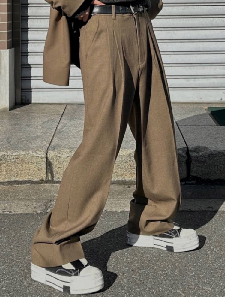 正規品【 Chikashitsu + set up belt slacks (3color) 】 チカシツプラス ボトムス ボトム パンツ スラックス ベルト ベルトスラックス カラーパンツ セットアップ セットで着用可能 別売り Pressing pressing プレッシング プレッシングウェブショップ|Pressing