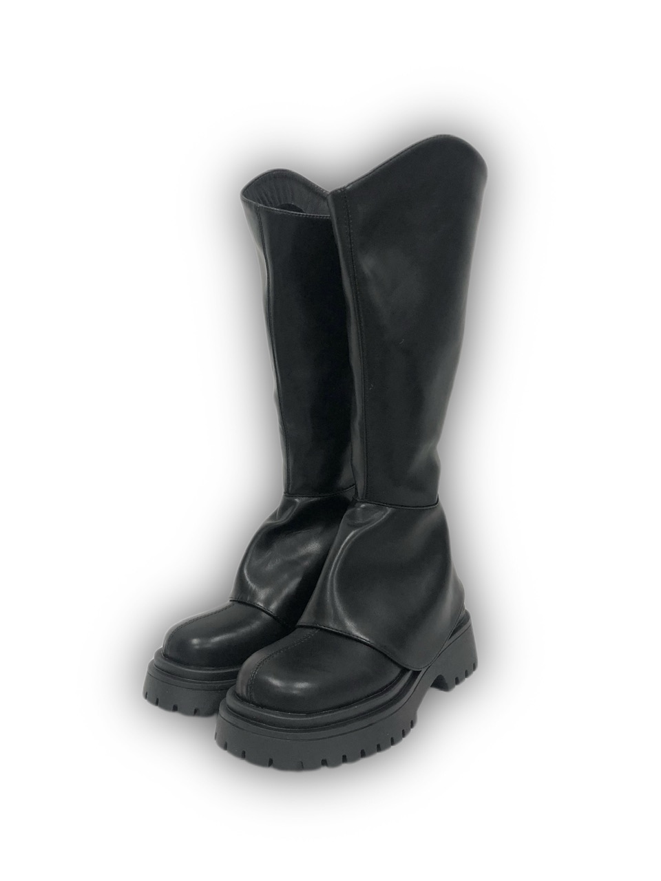正規品【 XU layered boots (2color) 】 エックスユー ブーツ レザー風 レイヤードブーツ Pressing pressing プレッシング プレッシングウェブショップ
