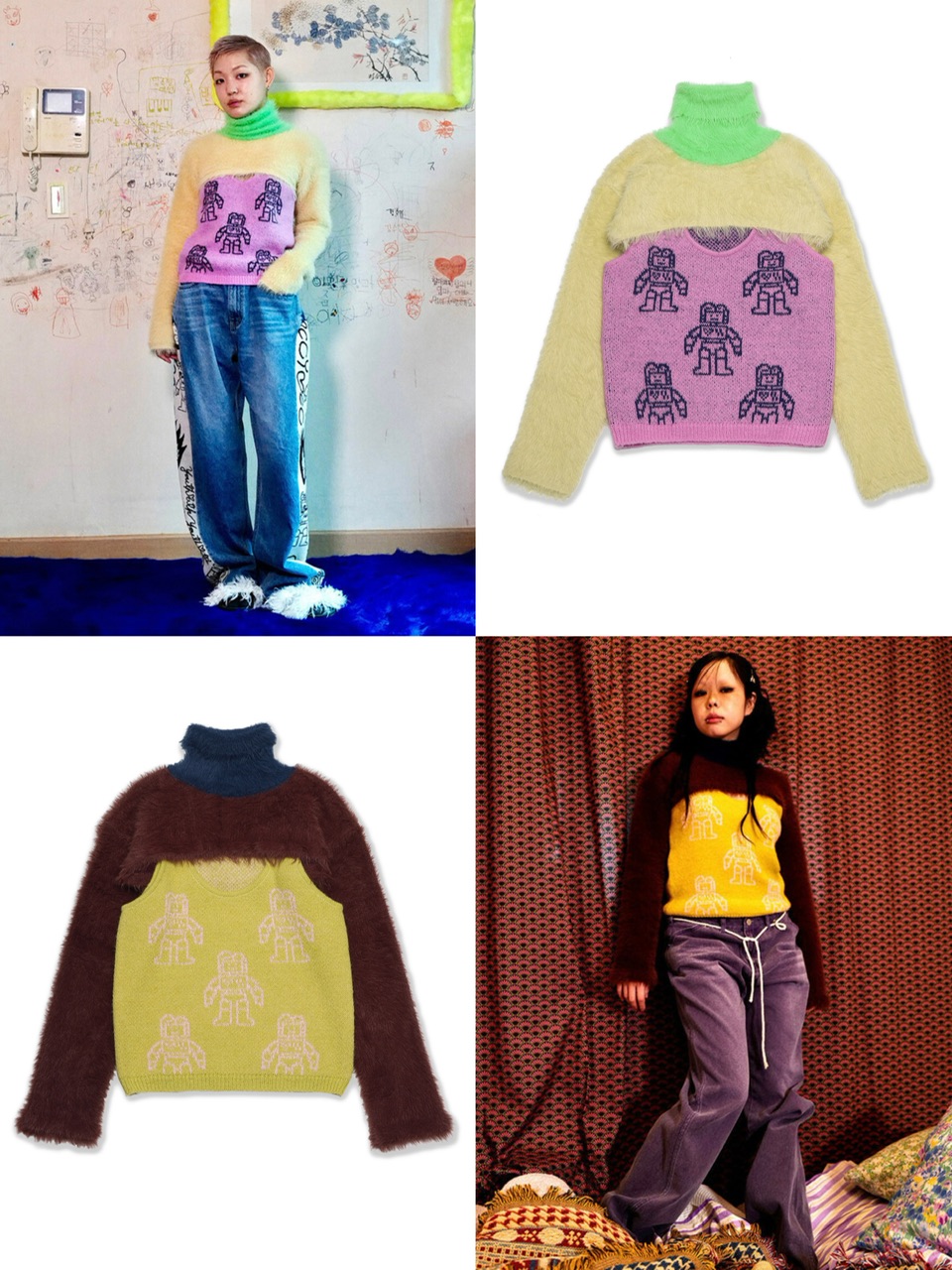 正規品【 YOUTHBATH High-Neck Knit Top Set-up 】 ユースバス ニット セーター 長袖トップス ハイネック セットアップ セット売り ノースリーブ 秋服 冬服 Pressing pressing プレッシング プレッシングウェブショップ