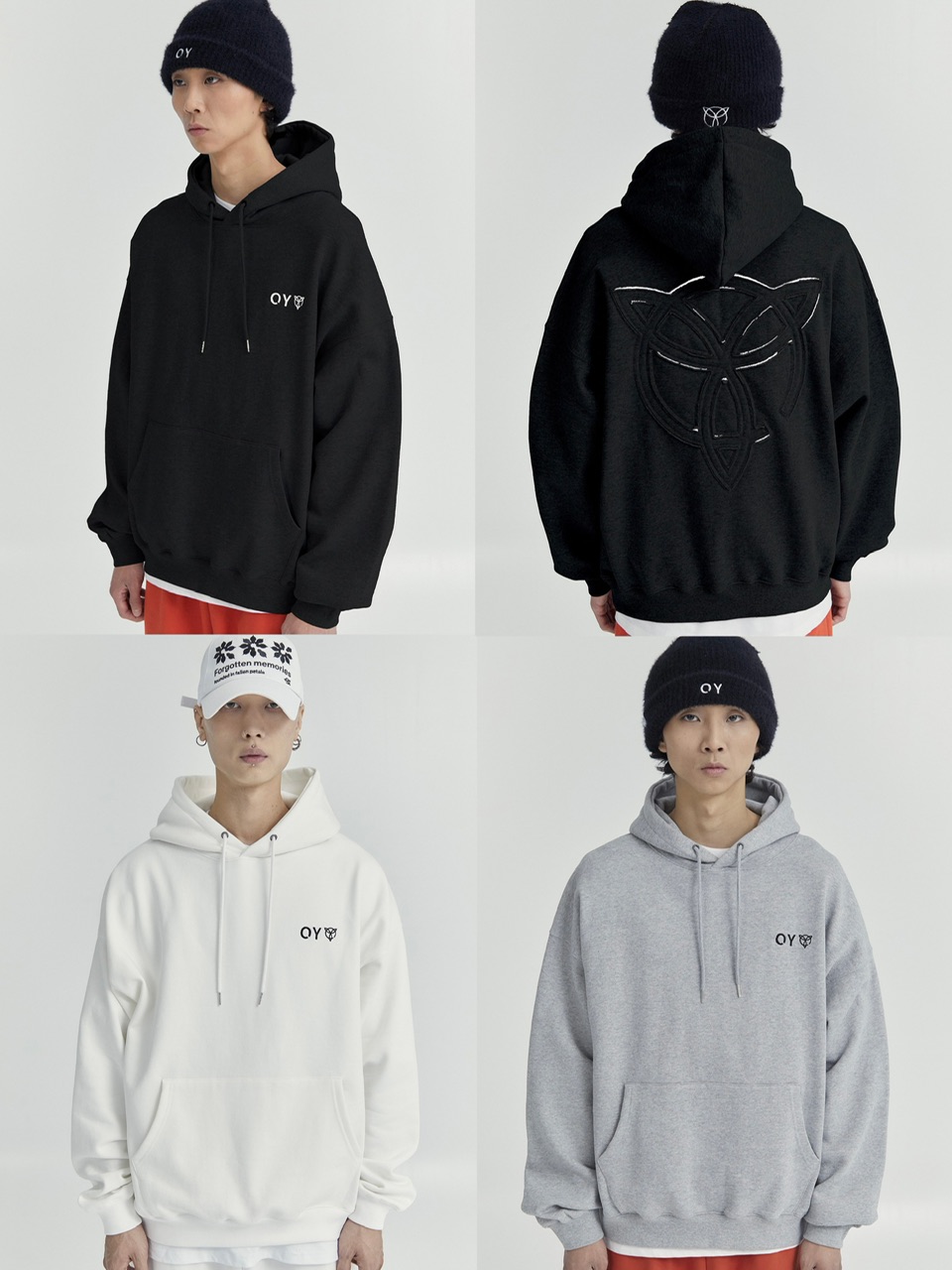 正規品【 OY LAYERED CUTTING LOGO HOODIE 】 オーワイ フーディ パーカー オーバーサイズフーディ オーバーサイズパーカー レイヤード layered 重ね着 ロゴフーディ プリントフーディ オーバーサイズ