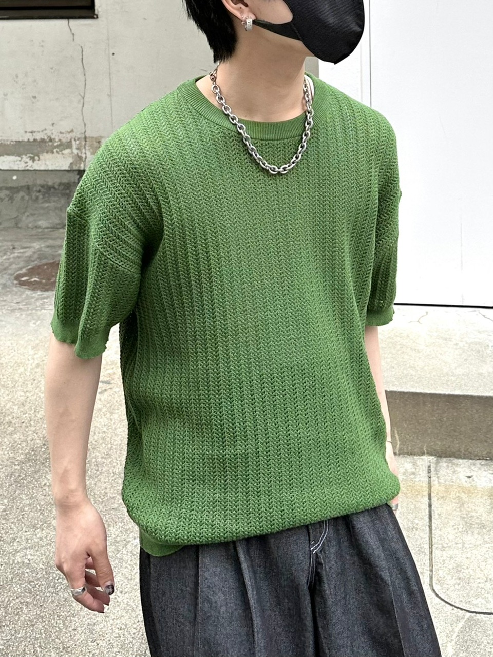 正規品 【 Chikashitsu + half sleeve knit (3color) 】 チカシツプラス ハーフスリーブニット ハーフスリーブ ニットTシャツ 半袖トップス トップス Pressing pressing プレッシング プレッシングウェブショップ vandy the pink tripp nyc unknown london oy オーワイ 5,909円