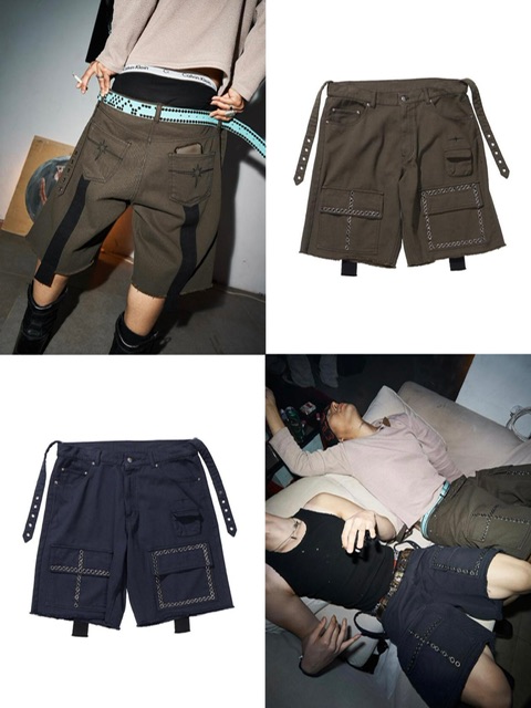 正規品【 TILLDAWN EYELET 1/2 PANTS 】 ティルダウン パンツ ハーフパンツ デザインパンツ 膝丈 ボトム ボトムス Pressing pressing プレッシング プレッシングウェブショップ vandy the pink