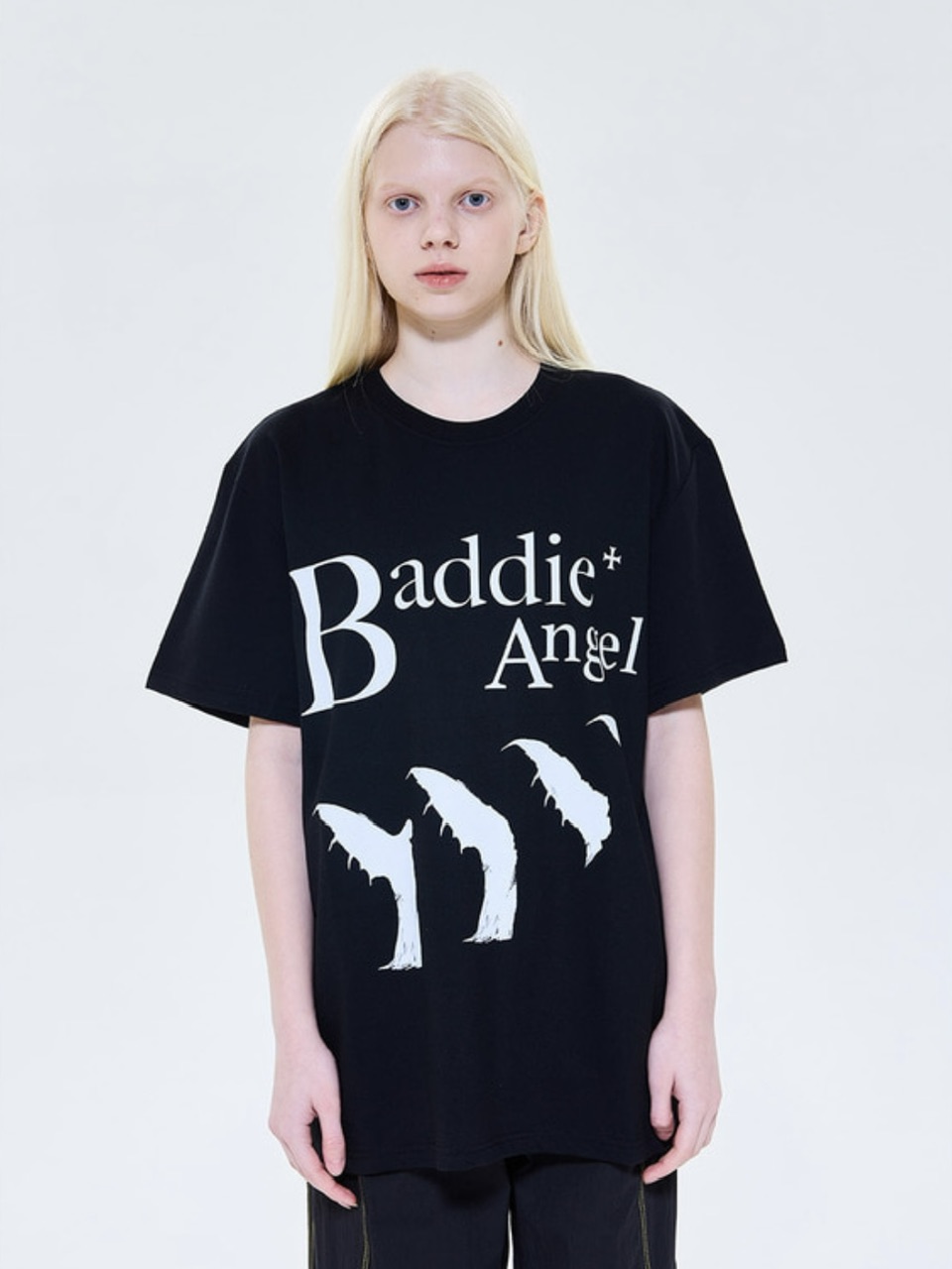正規品 【 THECOLDESTMOMENT TCM baddie angel T 】 ザコールディストモーメント トップス Tシャツ シンプルT ブラックT 黒T 半袖 半袖トップス プリントT Pressing pressing プレッシング プレッシングウェブショップ