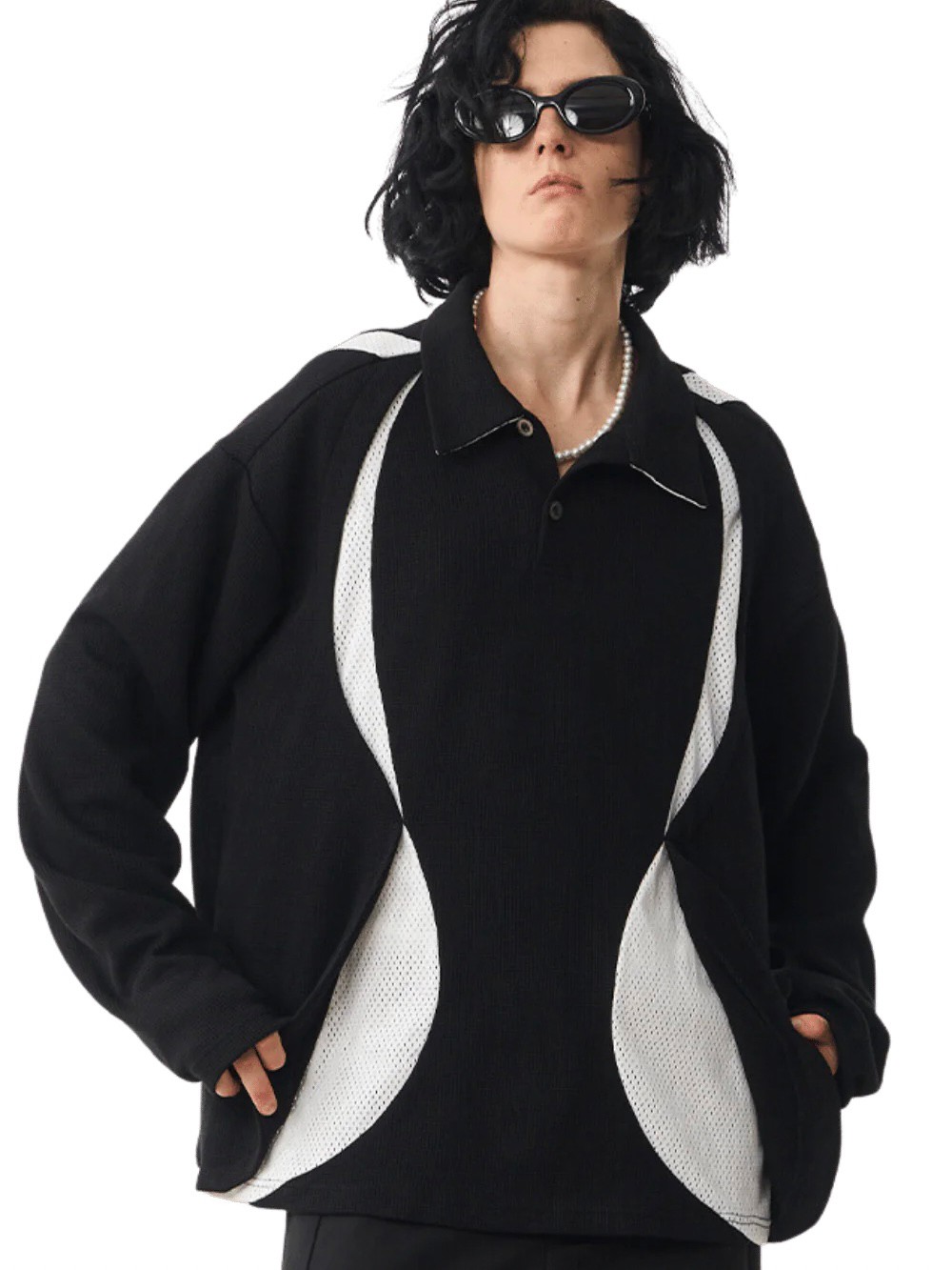 正規品 【 MODITEC M arc stitching Polo shirt 】 モディテック アーチステッチングポロシャツ ロングスリーブ ポロシャツ シャツ 長袖 長袖Ｔシャツ トップス Pressing pressing