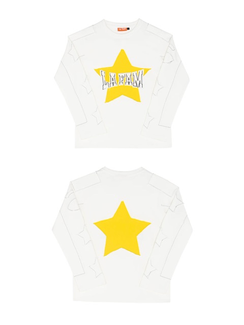 正規品 【 La Fam Sew And Cut Star LS 】 ラファム トップス ロングスリーブ ロンT 長袖 長袖トップス 星 スター プリント プリントT ロゴ ブランドロゴ Pressing pressing プレッシング プレッシングウェブショップ|Pressing