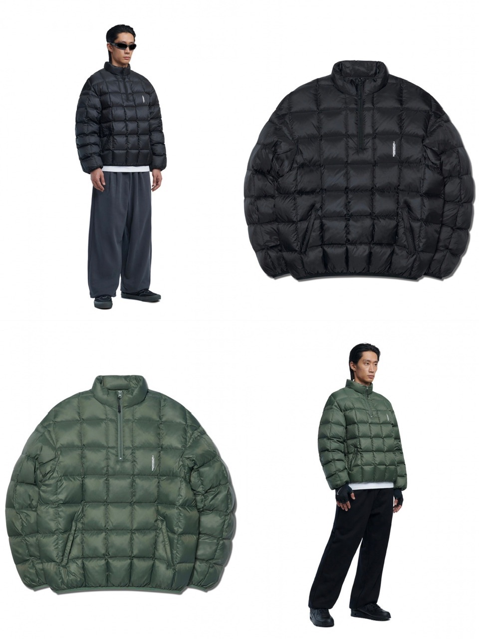 正規品【 NOMANUAL SQR PADDED HALF ZIP-UP JACKET 】 NM ノーマニュアル ジャケット アウター ダウン ダウンジャケット ダック ダック羽毛 ダック羽根 羽織り Pressing pressing プレッシング プレッシングウェブショップ|Pressing