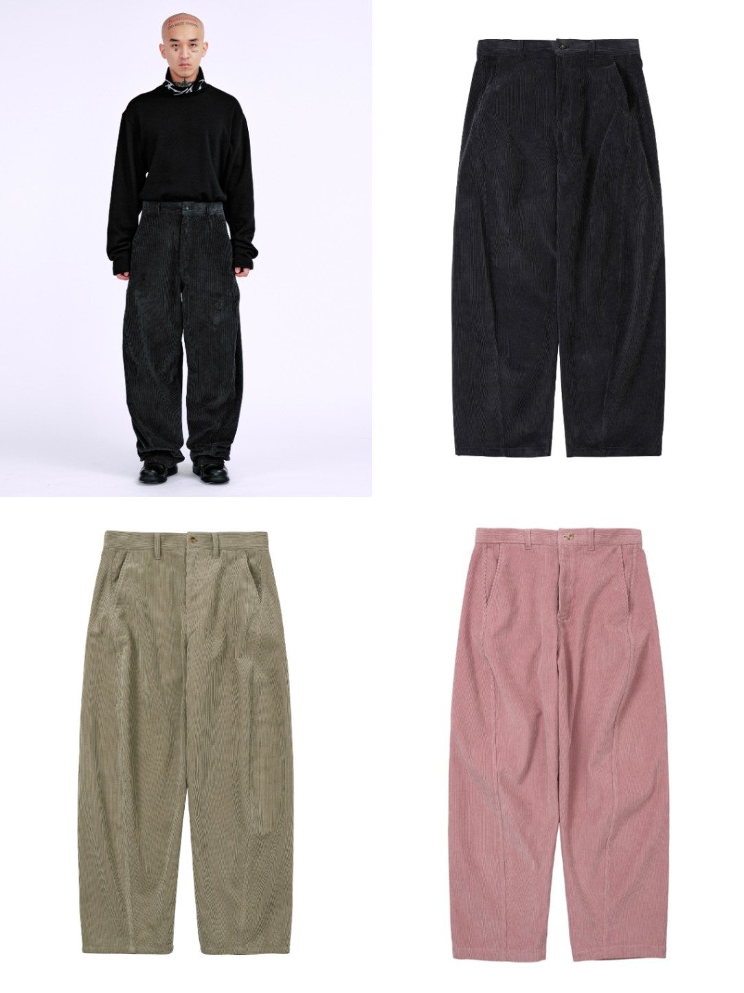 正規品【 AJOBYAJO Oversized Corduroy Pants 】 アジョバイアジョ パンツ ボトムス オーバーサイズコーデュロイパンツ イージーパンツ ロゴ ロゴ刺繍 ブランドロゴ