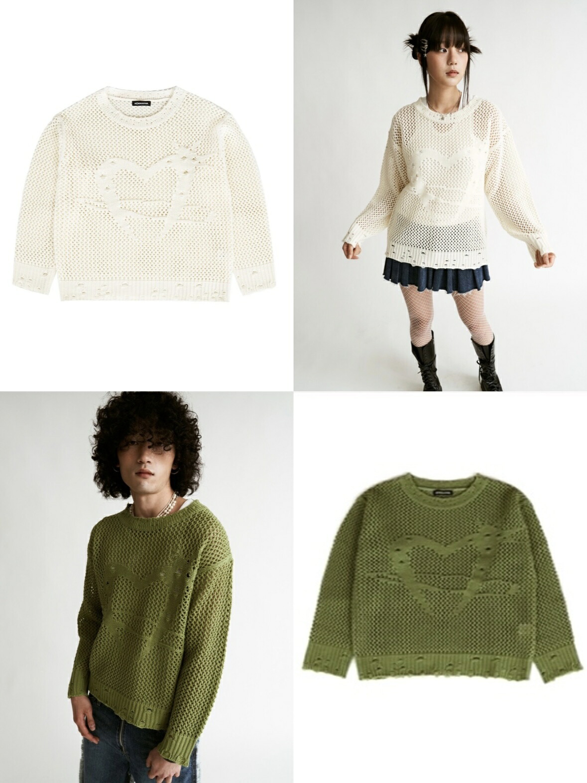 決まり品 【 MOMMANWA LOGO NET KNIT】 モンマンワ 編み物 ニットトップス トップス Pressing pressing プレッシング プレッシングウェブショップ トップス-メンズファッション