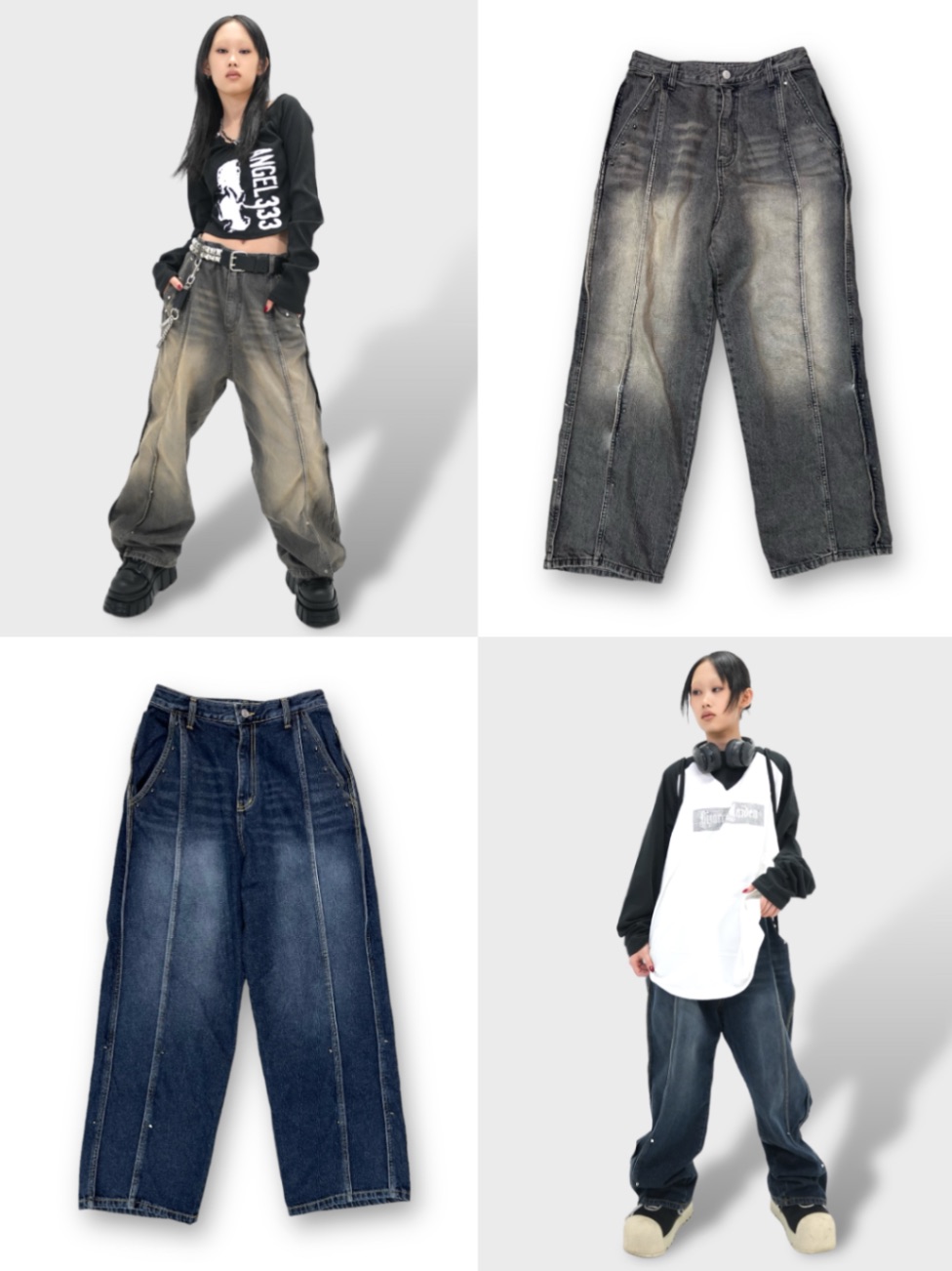 楽天市場】正規品【 Bizarre Maiden studs wash wide denim (2color 