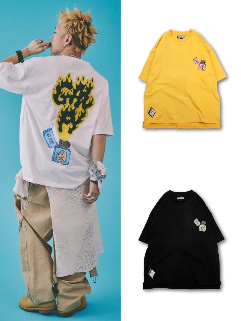 置き目品【GALFY GAL罷めさせるFIRE Tee】表どおり流行り物 GALFY ガルフィー GAL罷めさせるFIRE Tee ロゴタイプティーシャツ 半袖ティーシャツ 半袖トップス 刷り上げるティーシャツ 刺繍ロゴタイプ 大層らしい大いさ 表どおりブランド名 Tシャツ・カットソー-メンズファッション-トップス