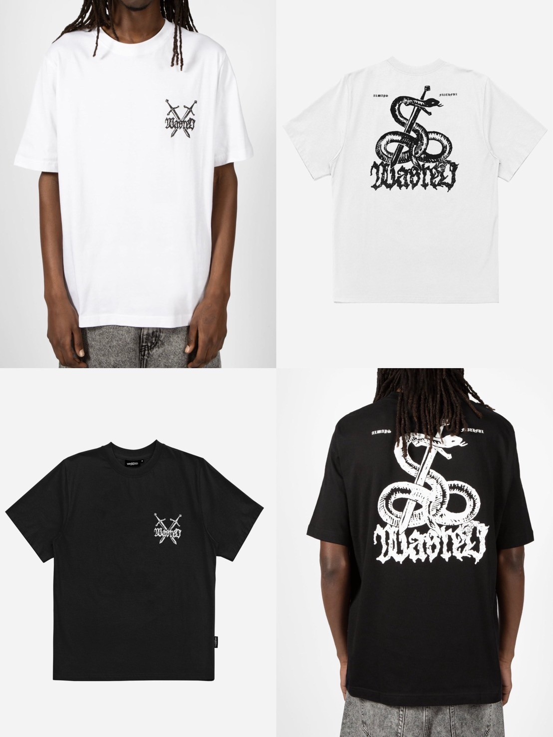 正規品【WASTED PARIS T-SHIRT ATRAX】ストリートブランド WASTED PARIS ウェイステッド パリス T-SHIRT ATRAX オーバーサイズ 半袖トップス 半袖Tシャツ ロゴTシャツ プリントTシャツ バックプリントTシャツ ストリートファッション スケーターブランド