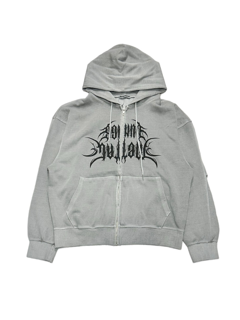 受注制【XU DOG】pigment lettering zip up hoodie｜Pressing