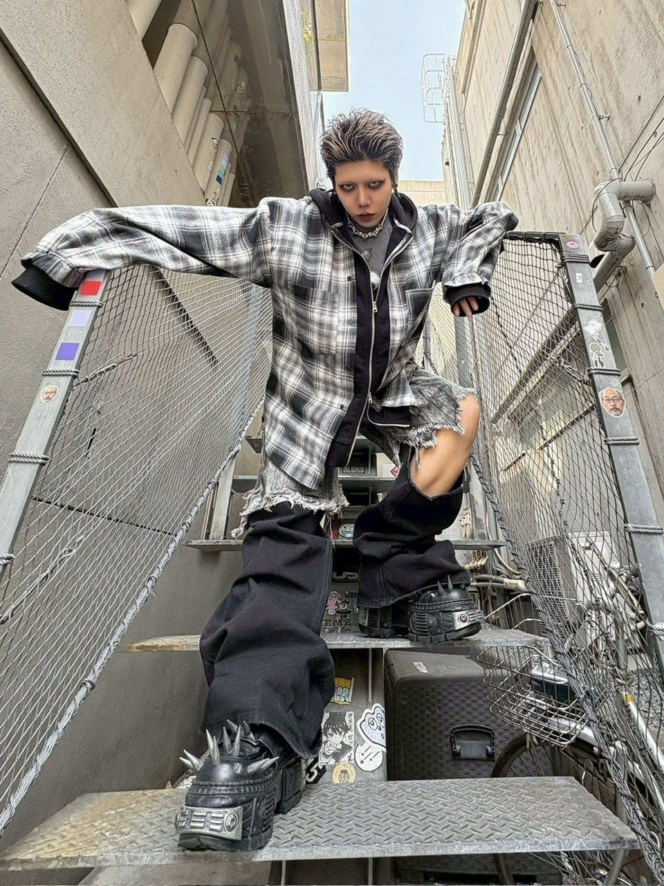 受注制【XU DOG】layered check shirts
