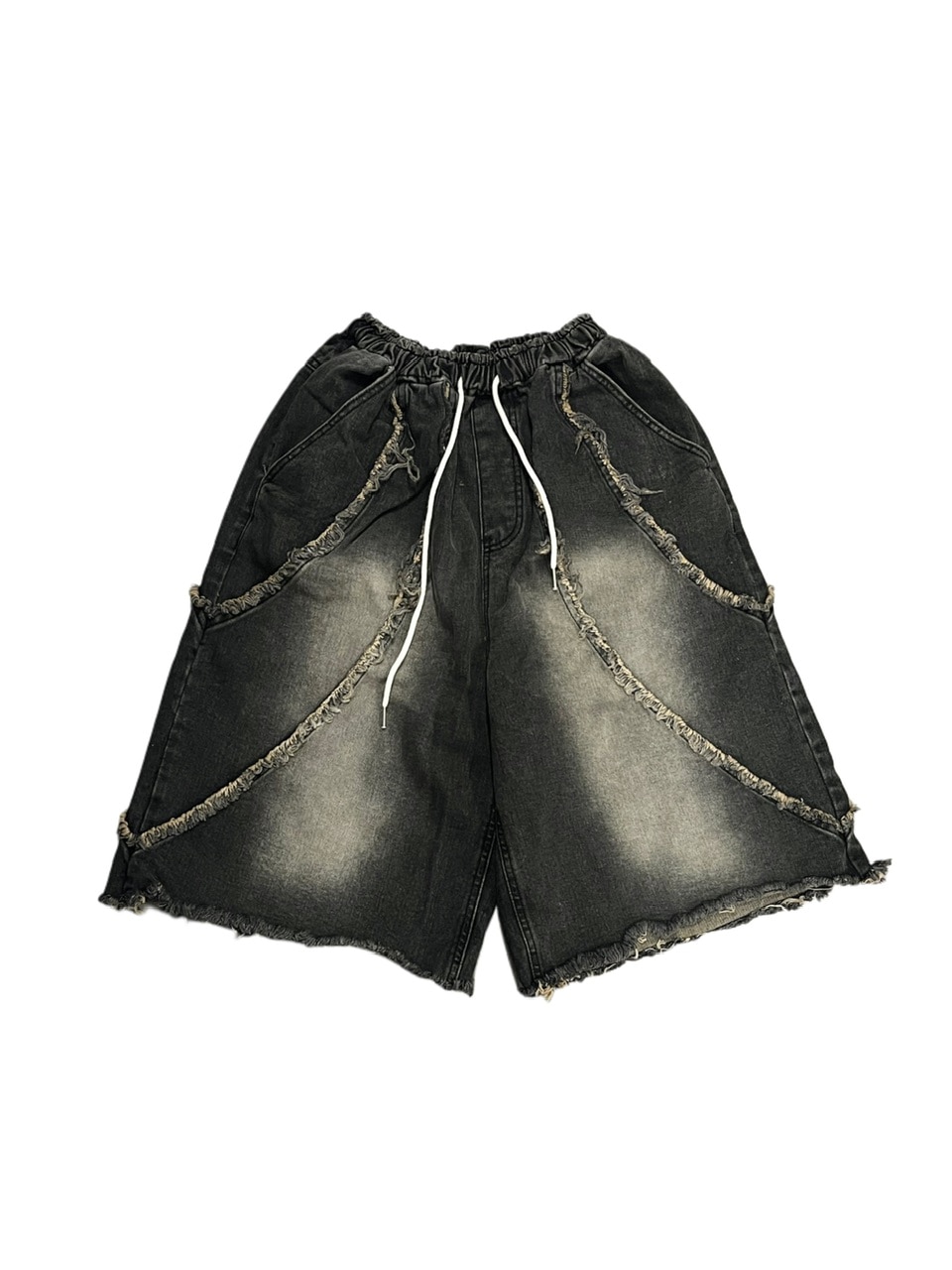 受注制【XU DOG】line denim half pants (2color)