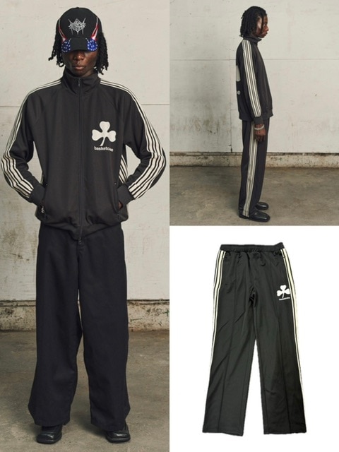 定まり品【BASKETCASE LUCKY track pants】 長ズボン 貨物自動車ズボン下 スポーティー ユニ一発やる 大層らしい大いさ 表どおり流行り物