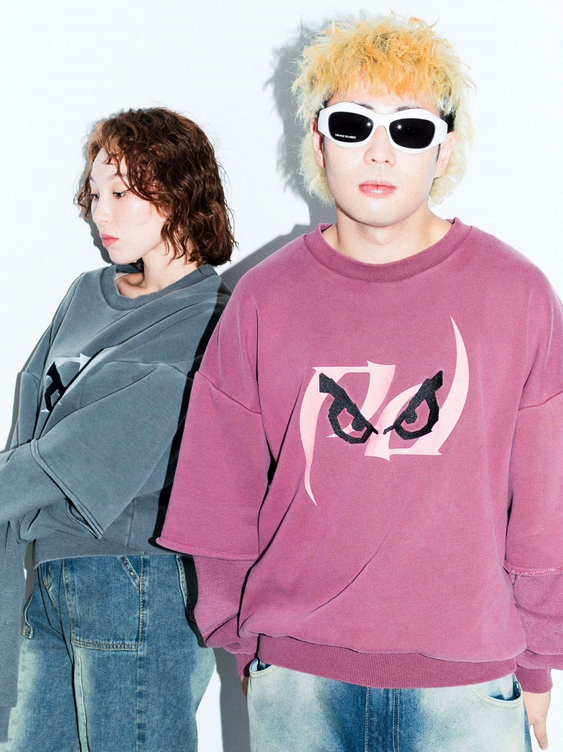 置き目品【Paledusk×BAD BOY Paledusk×BAD BOY フェイクレイヤードスウェット】長袖トップス 流汗 プリントトップス 大層らしい大いさ ユニ一発やる ストリートファッシファッション スウェット・トレーナー-メンズファッション-トップス