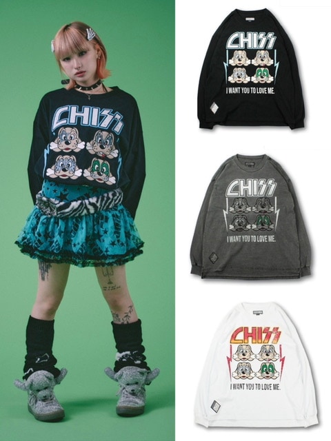 正規品【GALFY ちぃ～っすロンTee】ロンＴ プリントシャツ 刺? オーバーサイズ ストリートファッション ユニセックス
