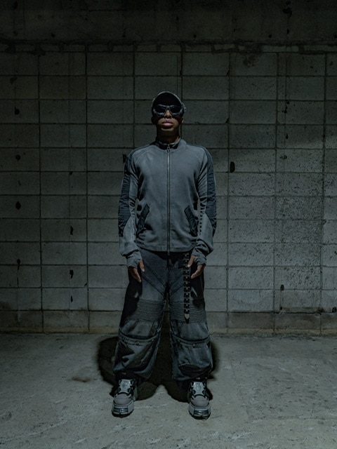 定め事品【DIG YOUR OWN GRAVE WASHING BIKER PANTS】表どおり流行り物 WASHING BIKER PANTS ウォッシング バイ鉄道車両 ズボン下 ワイドカーゴパンツ 広広としたズボン下 フルレングスパンツ 韓国流行り物 韓国 表どおり