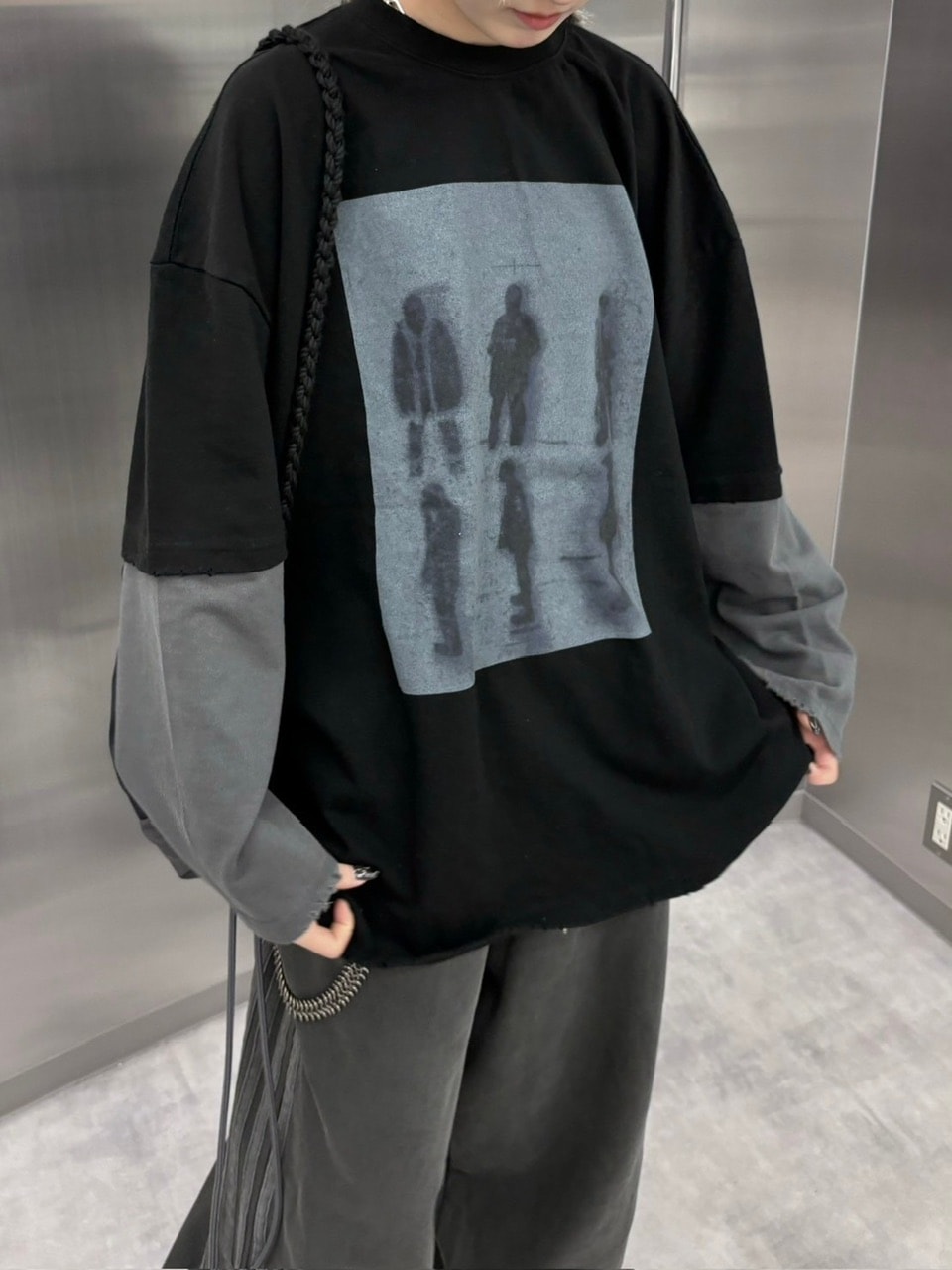 受注制【nmtc +】bi-color layered long sleeve tee (2color)