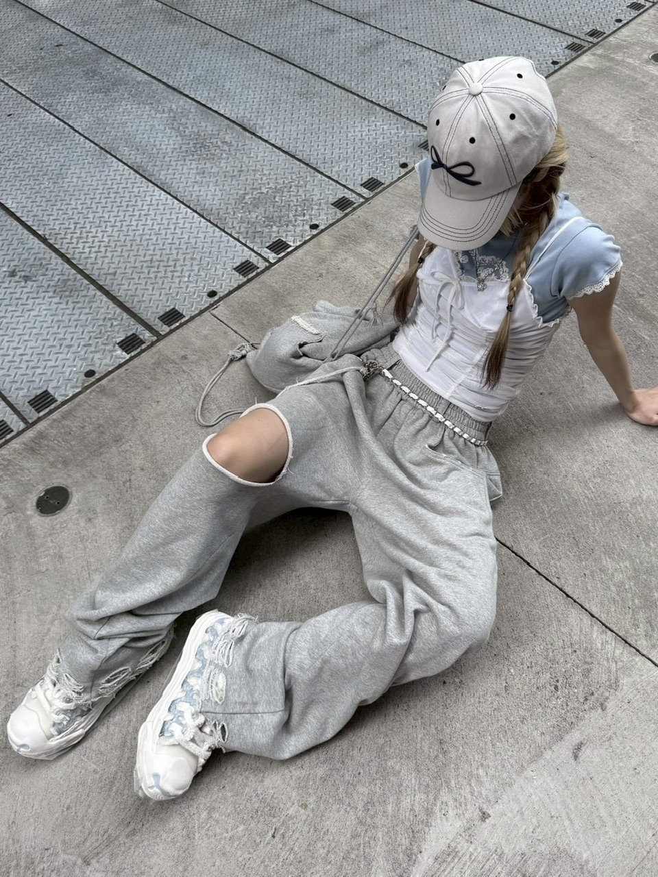 受注制【nmtc +】string damage sweat pants (2color)