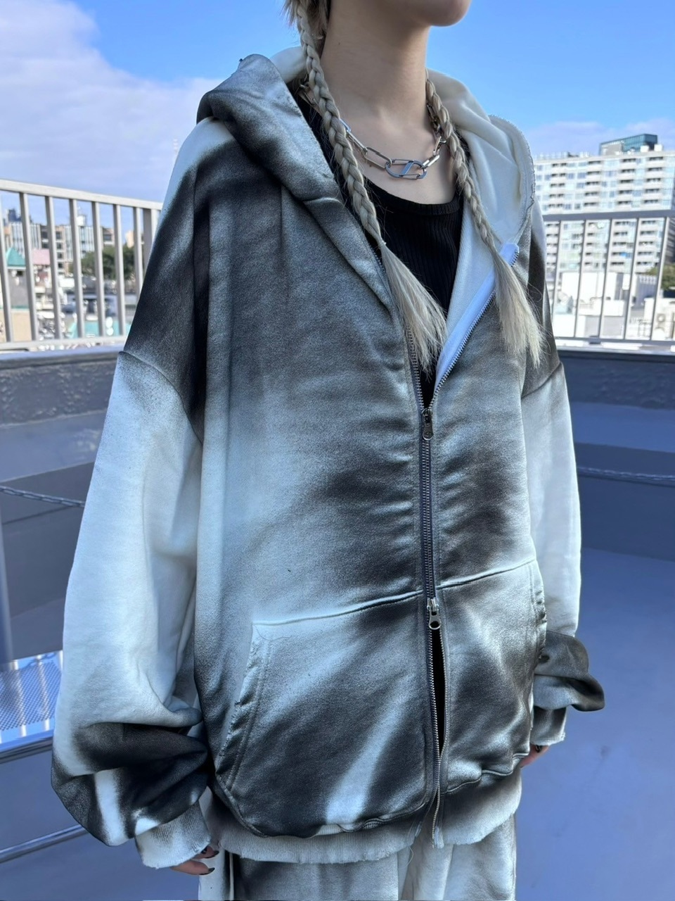 受注制【nmtc +】washing zip up hoodie (3color)