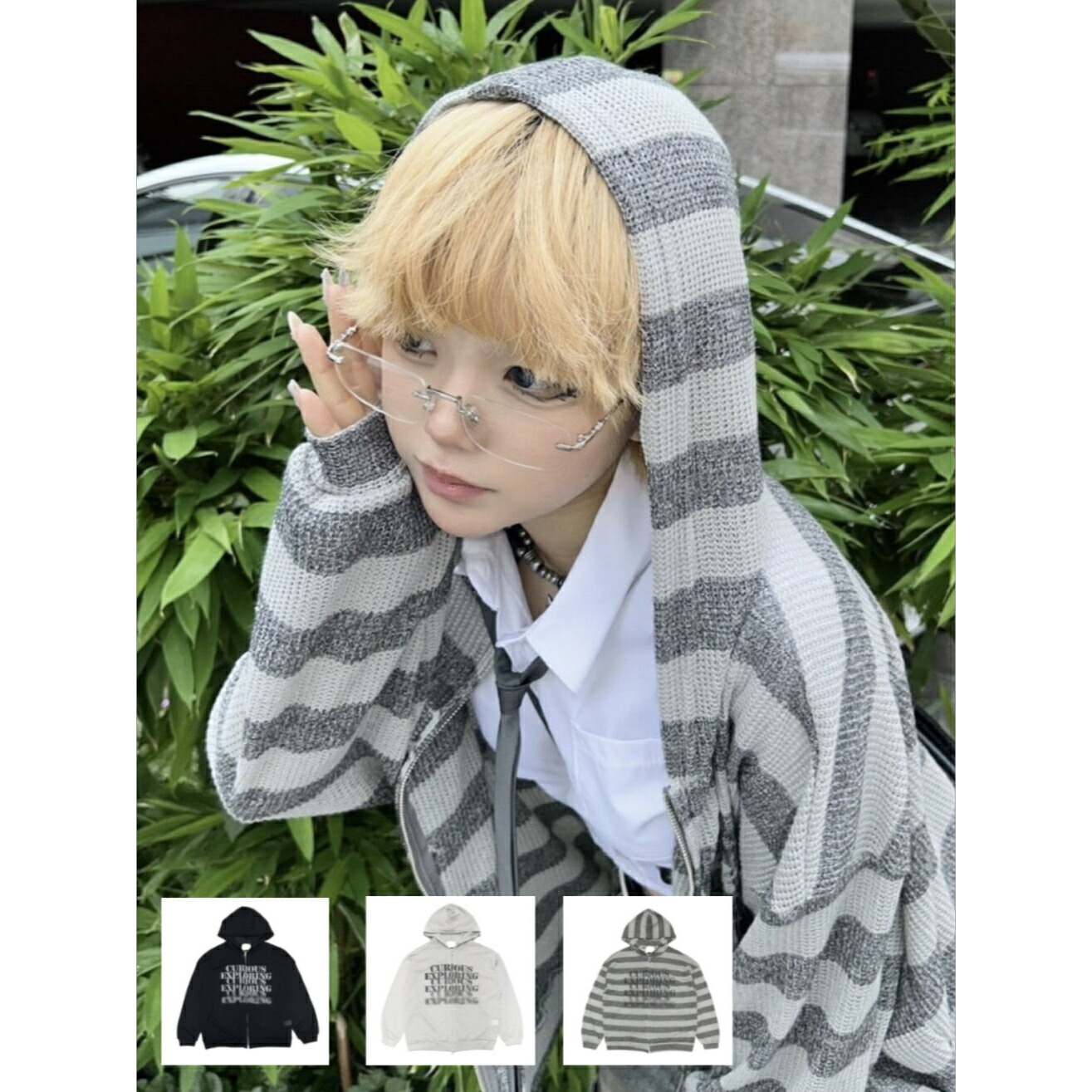 受注制【XU DOG】mesh zip up hoodie (3color) / 【エックスユー ドッグ】メッシュジップアップパーカー