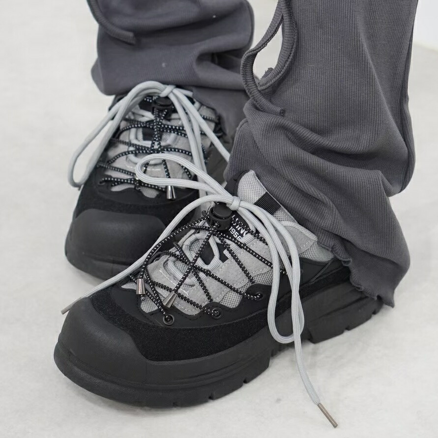 受注制【Nerd out XU】draw code canvas sneaker / 【ナードアウトエックスユー】ドローコードキャンバスボリュームスニーカー