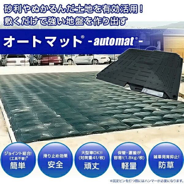 楽天市場 オートマット 大型車用1枚セットa スロープ横設置 車庫 駐車場 舗装 ぬかるみ 対策 路盤 段差 ゴム Diy ガレージ 車 マット シート ジョイント 滑り止め バイク 地盤 砂利 雑草 敷石 敷きマット防草 簡単 費用 和光技研工業 足場 Rcp 02p01oct16