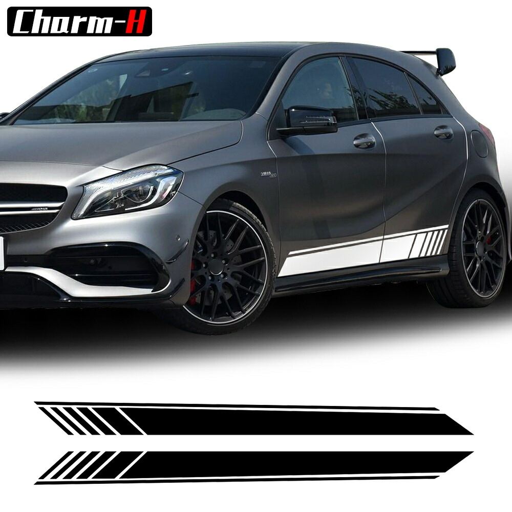 楽天市場 メルセデスベンツ Gla45 Edition 1 サイドスカート ストライプ デカール W176 Aクラスa180 00 50 5 Amg 車 ステッカー デカール Pre Style