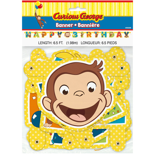 楽天市場 おさるのジョージ バースデーバナー メール便配送 キュリアスジョージ Curious George お誕生日バナー Happy Birthday 誕生日 誕生会 垂れ幕 パーティー コーディネート 装飾 デコレーション キャラクター 雑貨 グッズ キャラクター雑貨 プレッツェル