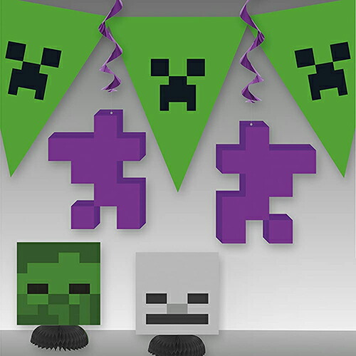 マインクラフト デコレーションキット マイクラ ゲーム 装飾 パーティー パーティーグッズ 5アイテム入り キャラクター Minecraft グッズ かざり