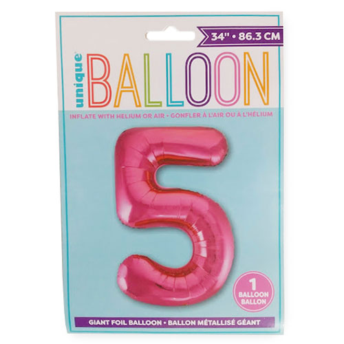 楽天市場】フォイル ナンバーバルーン ( #5 ホットピンク ) 34