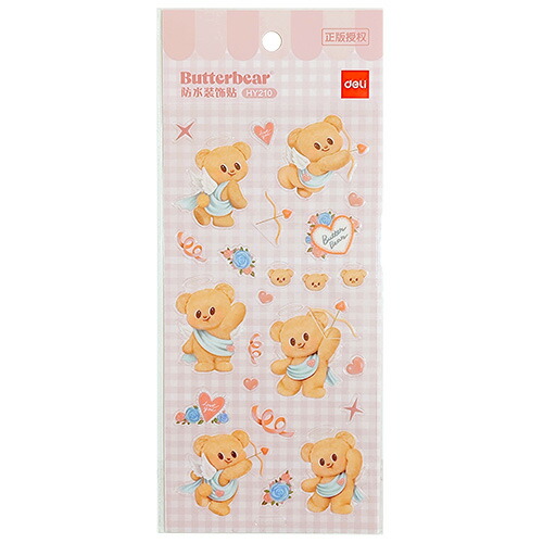 楽天市場】バターベア ぷくぷく ステッカー ( GN ) 20618c Butter bear