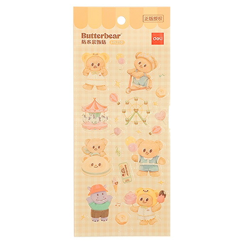 楽天市場】バターベア ぷくぷく ステッカー ( GN ) 20618c Butter bear