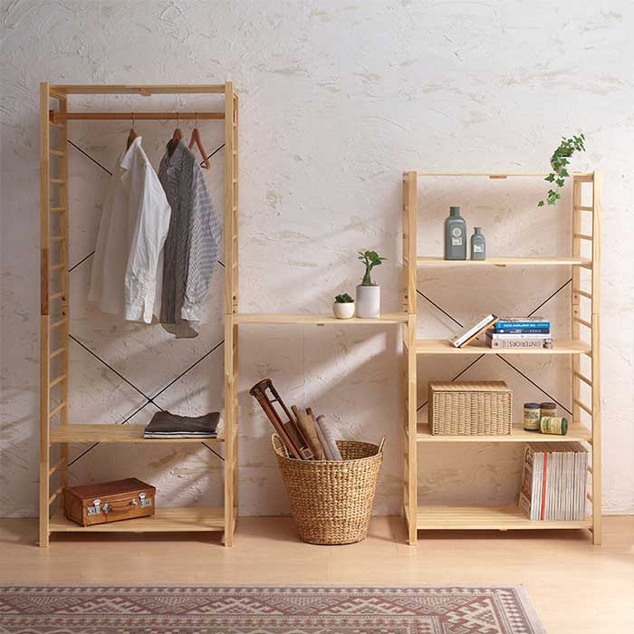 ハンガーラック Pir Hg1842 木製 コートハンガー 衣類収納 ハンガーパイプ 収納家具 コート掛け洋服掛け 高さ調節可能 天然木 ナチュラル ブラウン 棚ピッチ1mm 靴棚 小物置き 収納ラック 可動棚 ウッドラック パイン材 ワードローブ Butlerchimneys Com