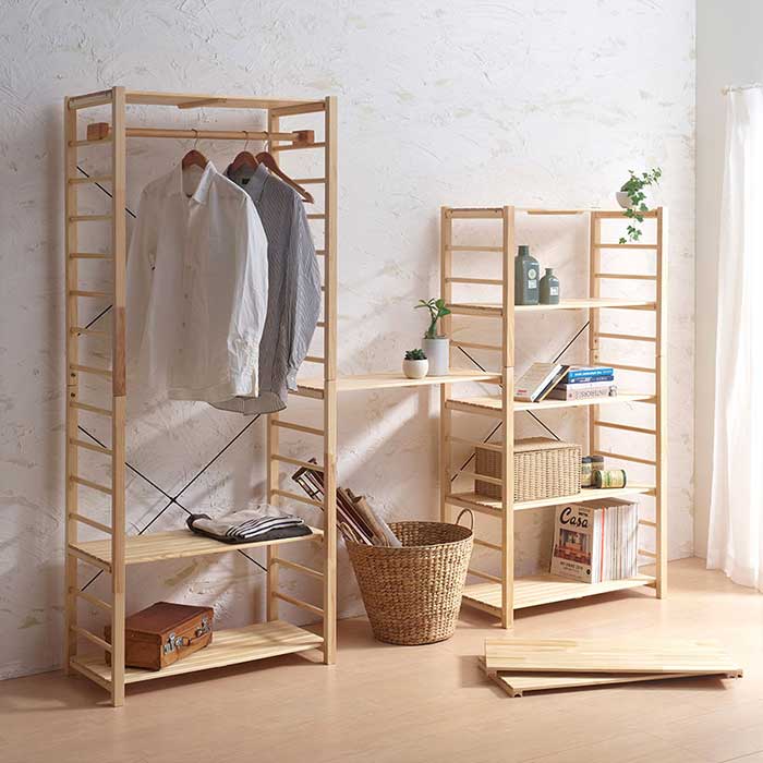 ハンガーラック Pir Hg1842 木製 コートハンガー 衣類収納 ハンガーパイプ 収納家具 コート掛け洋服掛け 高さ調節可能 天然木 ナチュラル ブラウン 棚ピッチ1mm 靴棚 小物置き 収納ラック 可動棚 ウッドラック パイン材 ワードローブ Butlerchimneys Com