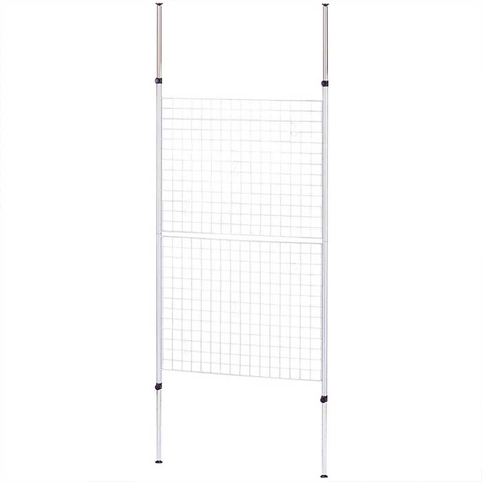 メッシュハンガー Bk 855 ウォールラック 収納家具 パーテーション 目隠し 壁面収納 突っ張りラック スチールラック シェルフ ディスプレーラック 伸縮式 コートハンガー メッシュラック 玄関 ワイヤーネット 壁掛け収納 高さ1580 mm Highsoftsistemas Com Br