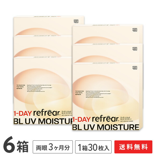 【貨物輸送無料】ワンデーリフレア BL UV モイスチャー 30枚入 6箱仕掛ける（1日使い捨て / from eyes / フロムアイズ / 1day印字機 / 1-DAY refrear BL UV Moisture ）