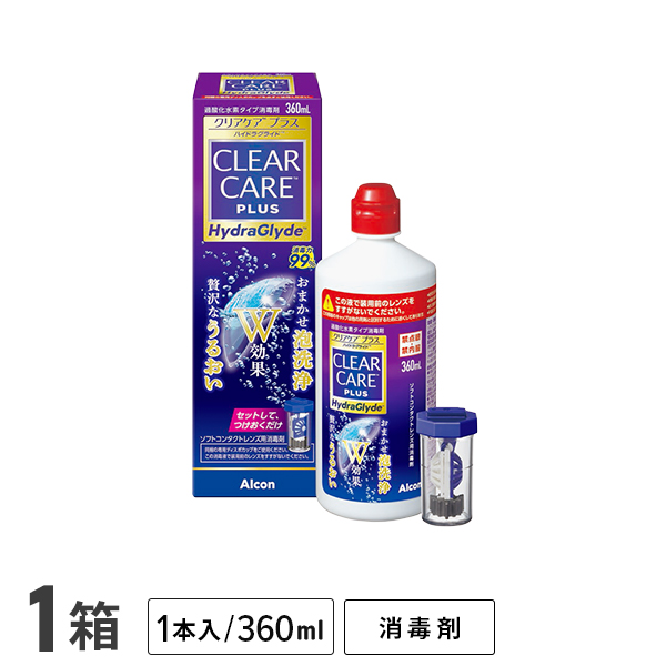 市場 クリアケア 過酸化水素タイプソフトコンタクトレンズ用消毒液 360ml 1箱 プラス ハイドラグライド