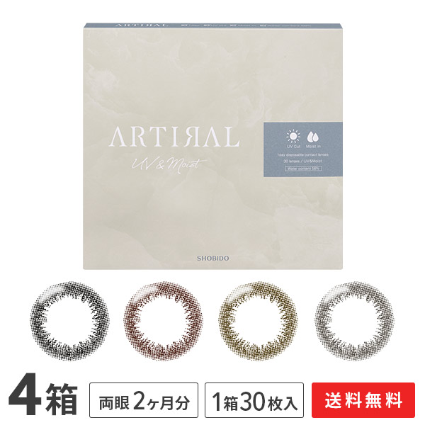 【送料無料】アーティラル1day 58UVM 30枚入り 4箱セット(artiral 58UVM / ワンデー / 度なし / 度あり / カラコン / カラーコンタクト / SHOBIDO)