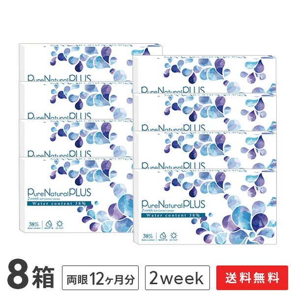 【貨物輸送無料】ピュアナチュラルプラス 2週間 8箱仕掛ける 2週使い捨て 6枚入 （ピュアナチュラル2week / SHOBIDO / 読みやすい水晶体 / 6枚入り口・入口 / 2week印字機）